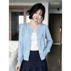 批发绣花彩扣针织衫毛衣开衫外套女百搭时尚穿搭爱心多巴胺上衣春秋装