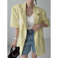 批发已出 2026 韩国东大门气质通勤风简约慵懒风宽松<b class='q'>百搭</b>短袖休闲西装