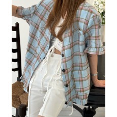 批发有货 chic <b class='q'>韩国</b>东大门 春夏新款花边拼色格纹西装外套