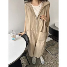 批发现货2025夏季新款宽松休闲背心连帽7分阔腿工装<b class='q'>连体裤</b>