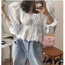 批发已出货 2025 <b class='q'>韩国</b>秋季新品提花衬衫