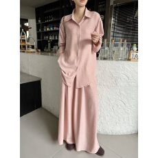 批发已出 <b class='q'>韩国</b> 2026秋季新品时尚休闲套装长袖衬衫➕半身裙 两件套