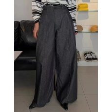 批发魅力轻熟风优雅压线设计质感阔腿休闲<b class='q'>裤</b>长<b class='q'>裤</b>