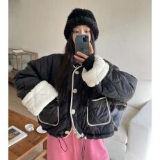 批发已出 韩国chic毛毛内胆<b class='q'>短款</b>宽松棉衣外套女
