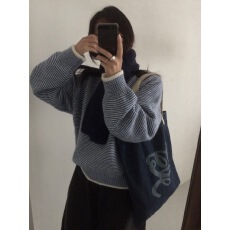 批发韩系<b class='q'>百搭</b>条纹套头加厚毛衣女