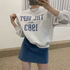 批发字母印花圆领套头百搭卫衣<b class='q'>女</b>