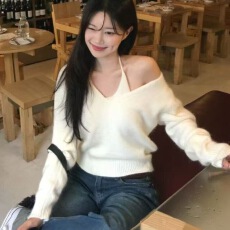 批发已出 <b class='q'>宽松</b>慵懒风针织衫上衣+吊带两件套