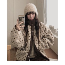 批发已出货  chic爱心复古羊羔绒正反两穿棉服<b class='q'>外套</b>女