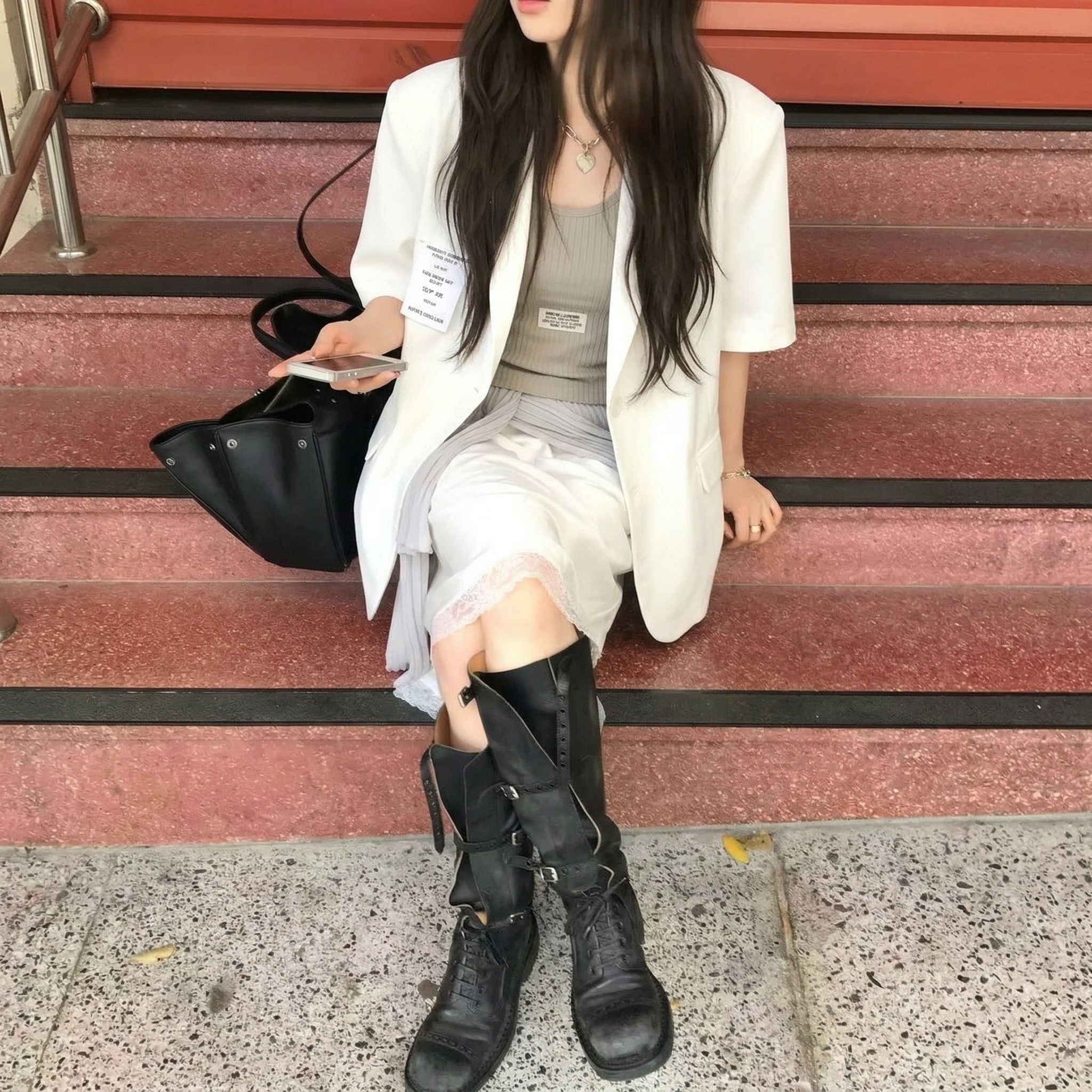 재고 있음 chic 쇼트 스타일 루즈핏 블레이저