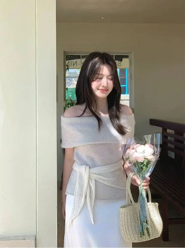 봄여름 오프숄더 니트 상세 이미지 6