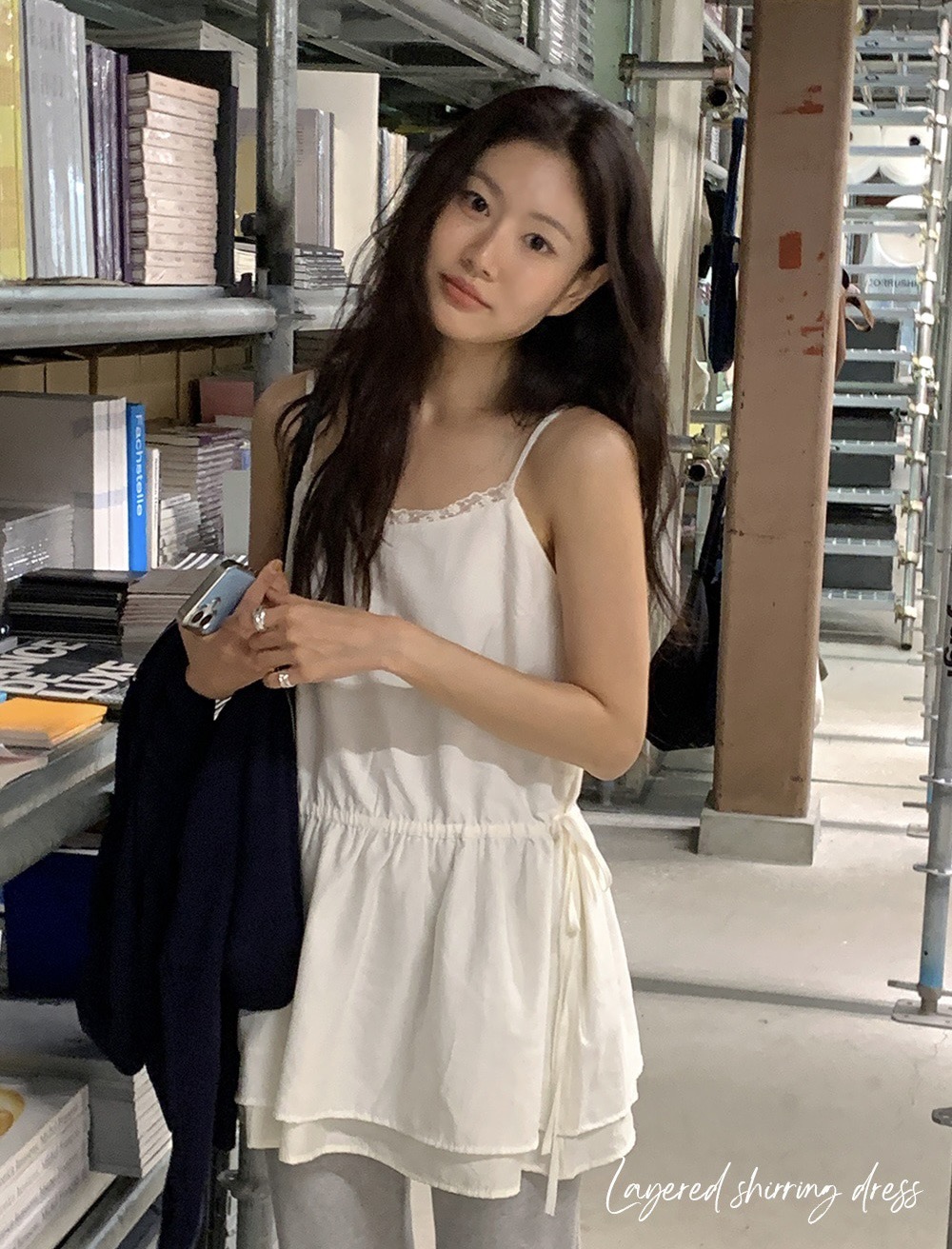재고 있음 chic 다용도 패치워크 레이스 허리 펌프 로프 만나는 외출용 슬립 드레스