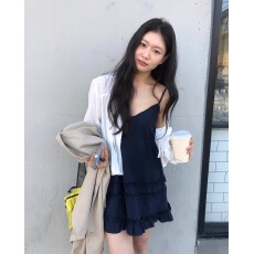 批发有货 2026新款韩版木耳边吊带连衣裙