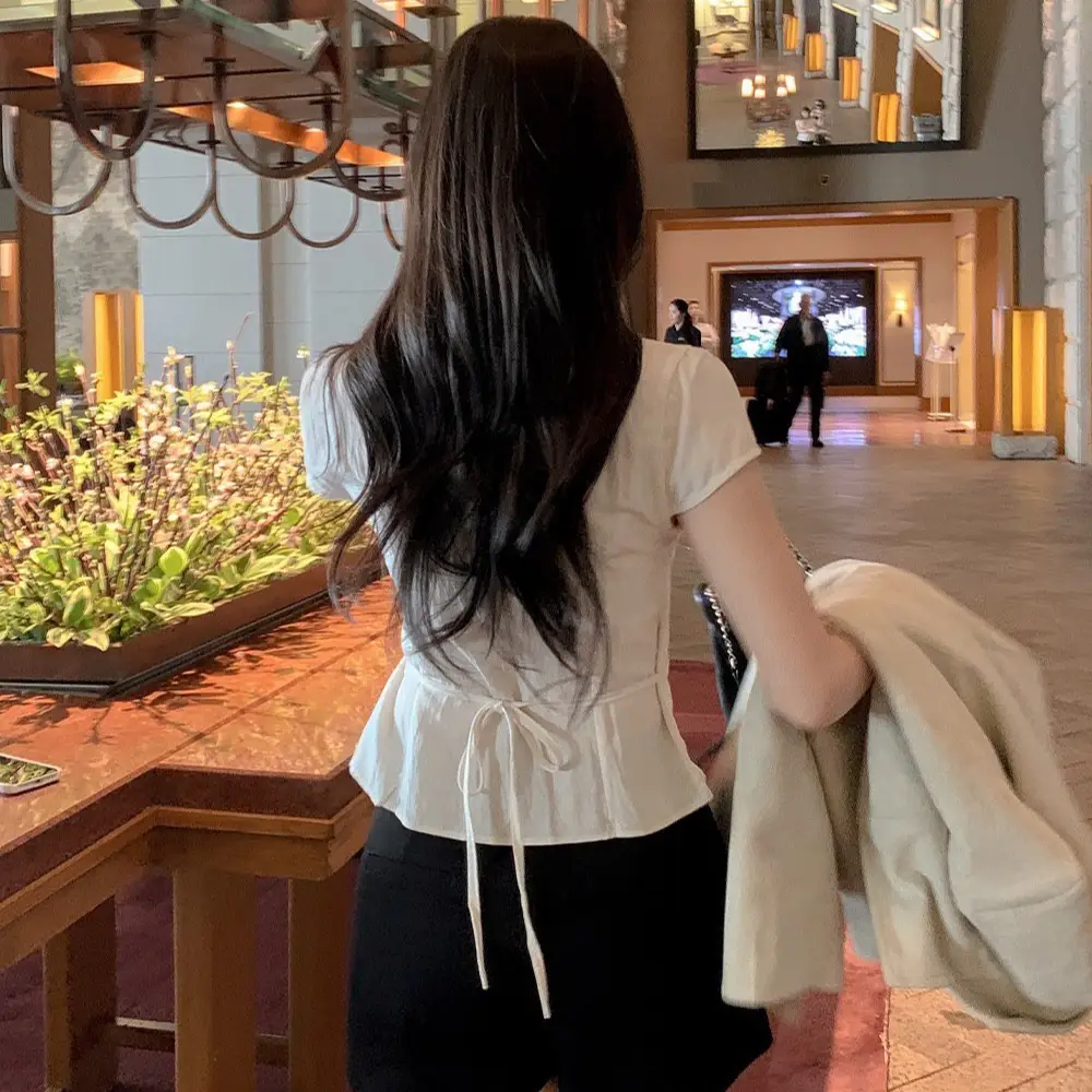 샤넬풍 V넥 레이스 니트 티셔츠 상세 이미지 22