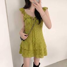 批发出货中 chic 木耳边吊带<b class='q'>蕾丝</b>连衣裙 配<b class='q'>安全</b><b class='q'>裤</b>