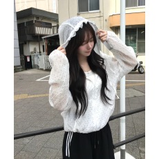 批发已出货chic  韩版波点连帽防晒衫女