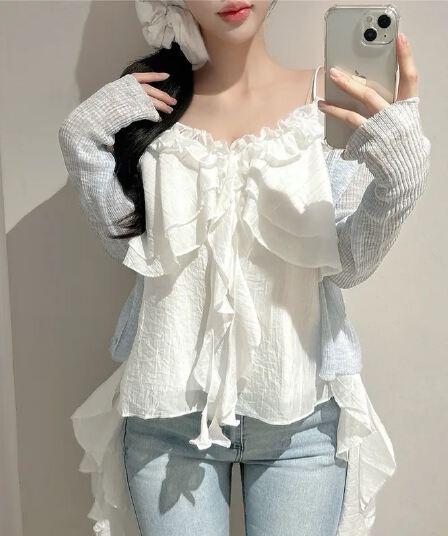 재고 있음 슈퍼 아름다움 레이스 불규칙 슬립 수준 조끼 단색 연꽃 잎 레이스 연령 감소 슬림해 보이는 캐미솔