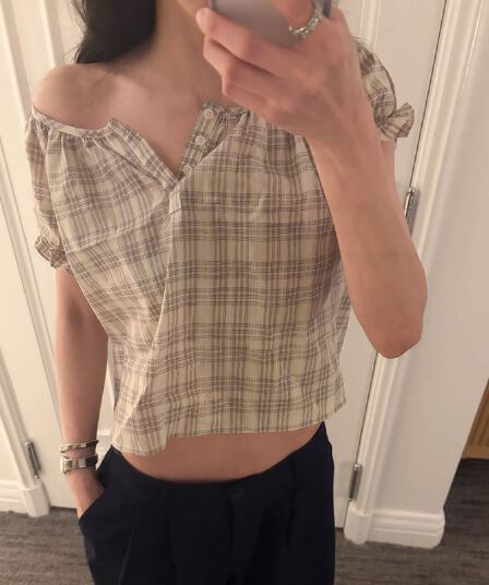 다용도 캐주얼 격자 무늬 셔츠