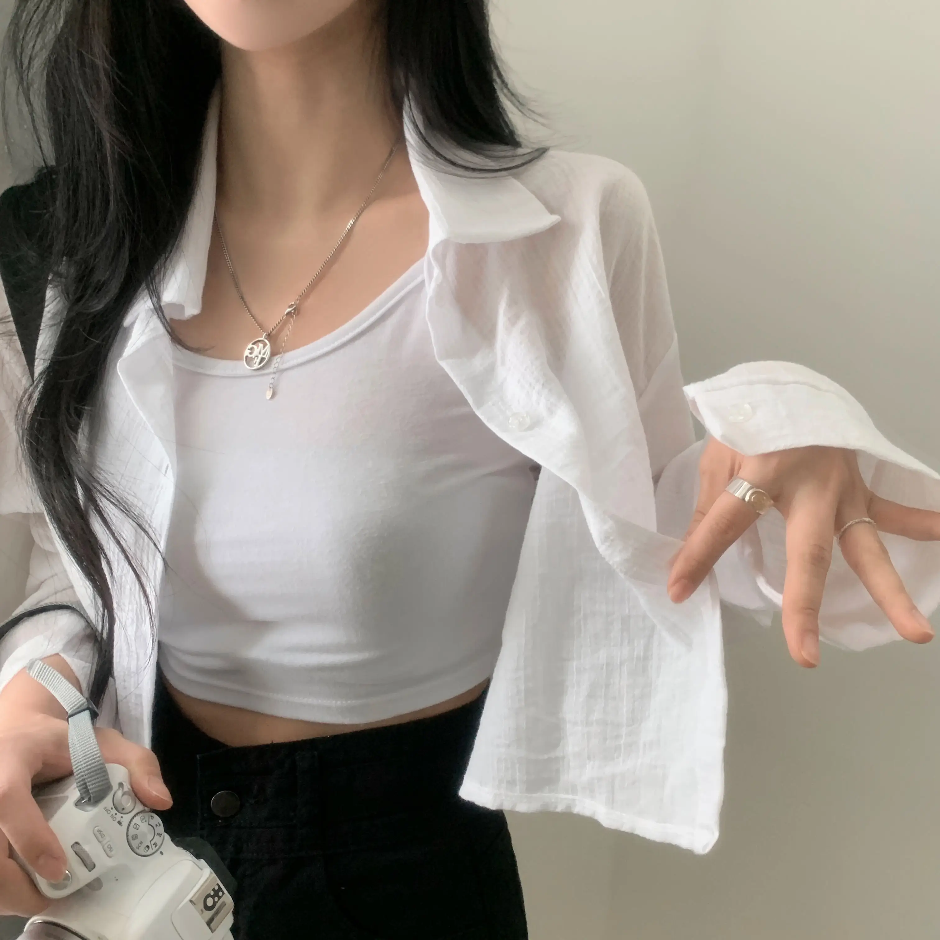 스트라이프 긴소매 셔츠 상세 이미지 3