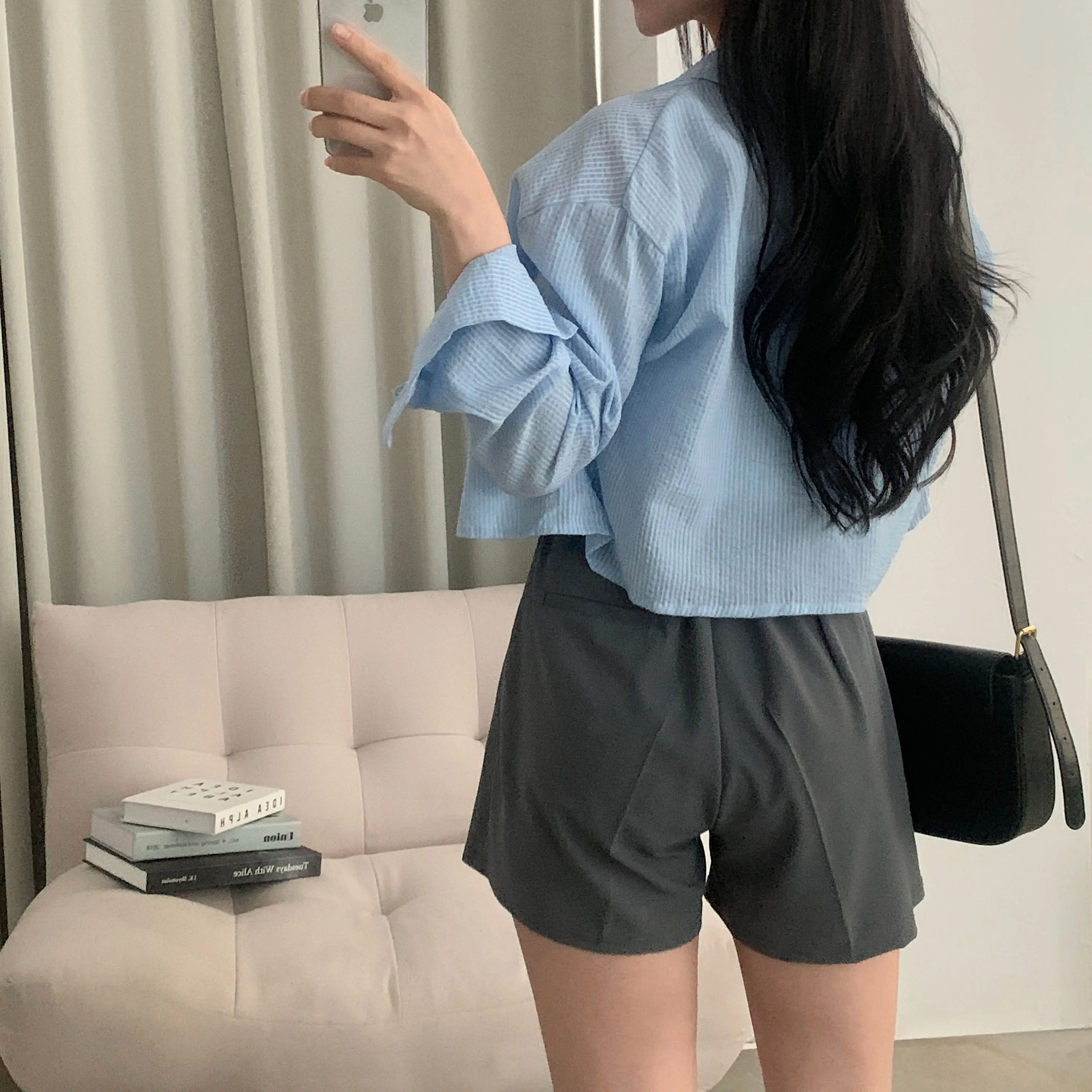 스트라이프 긴소매 셔츠 상세 이미지 17