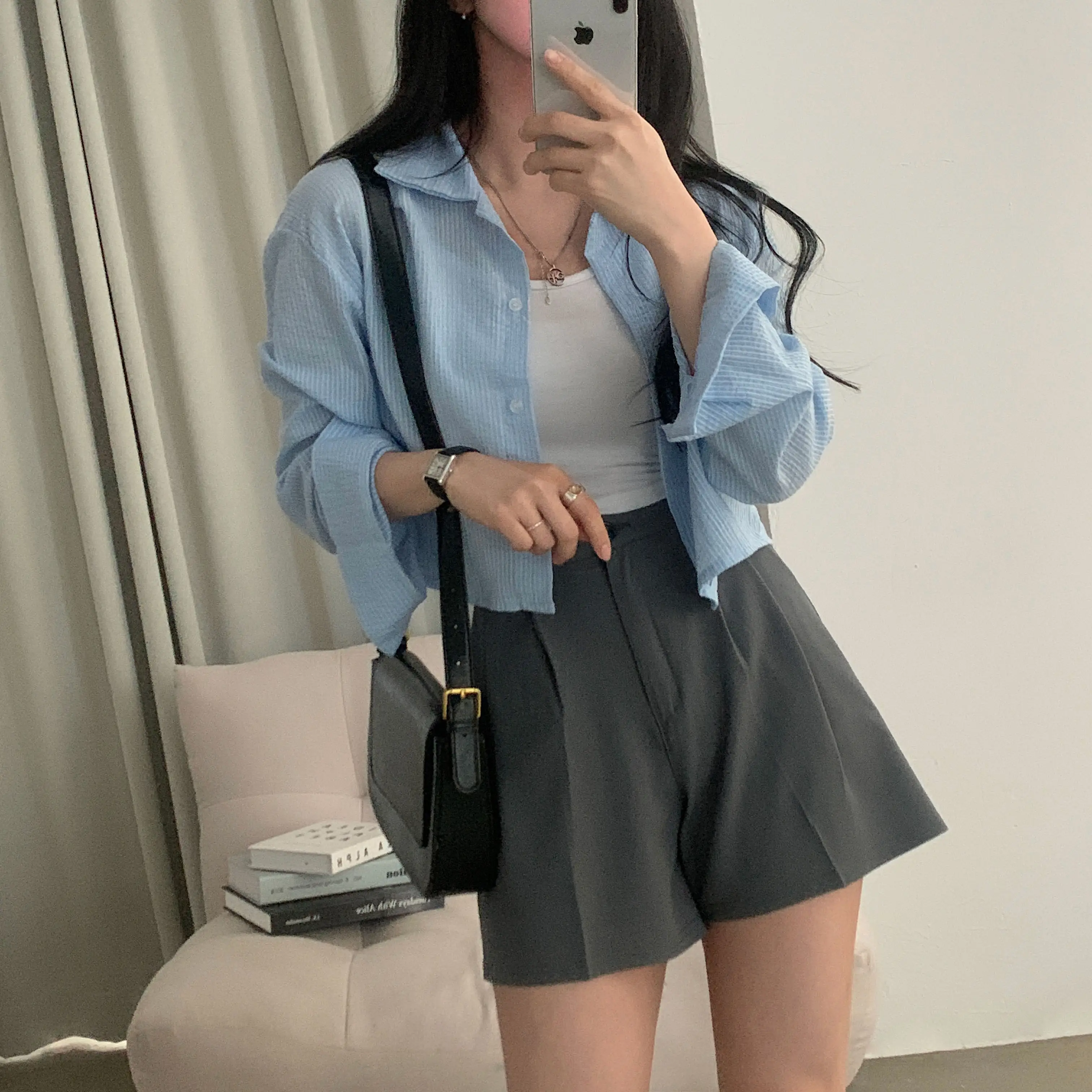 스트라이프 긴소매 셔츠 상세 이미지 18
