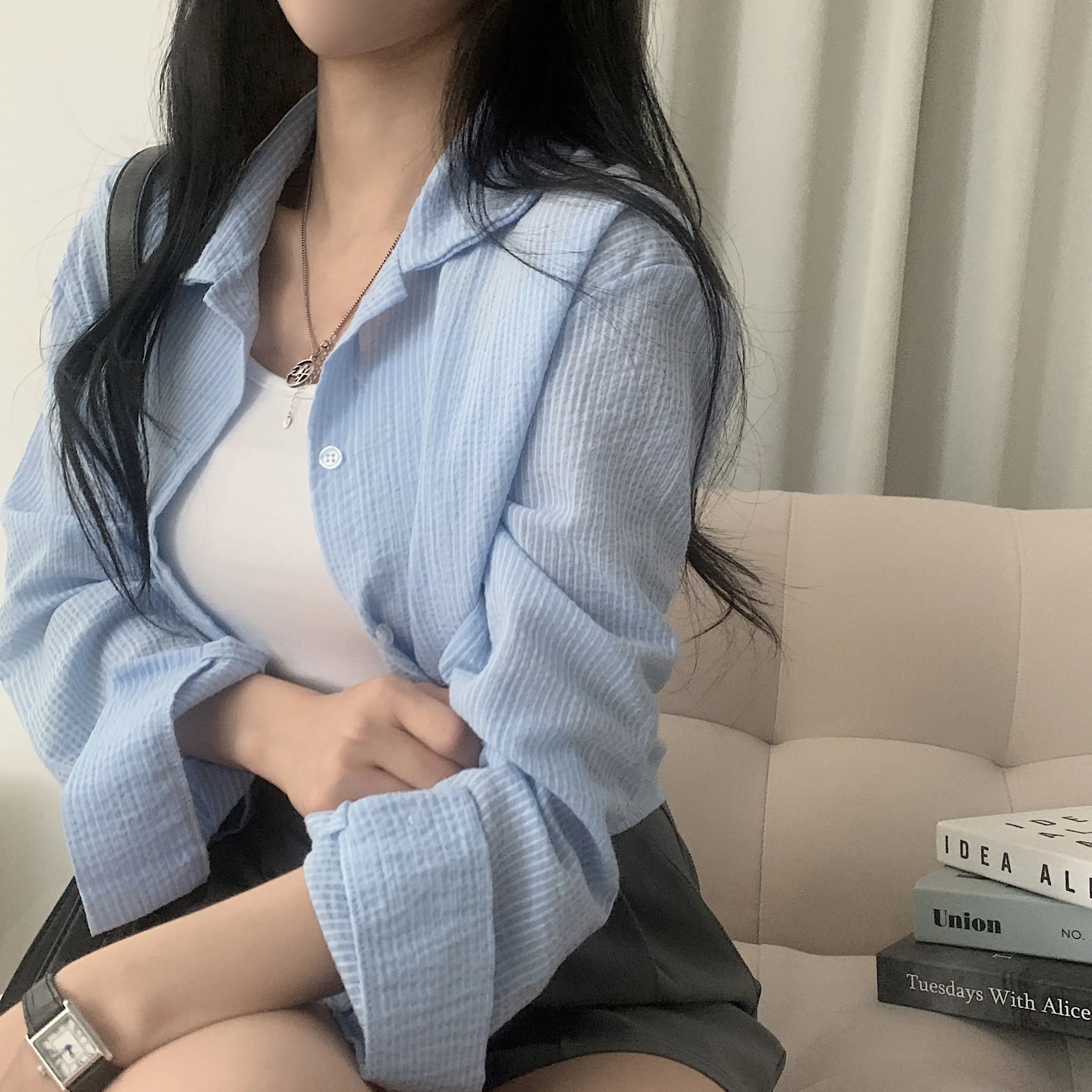 스트라이프 긴소매 셔츠 상세 이미지 20