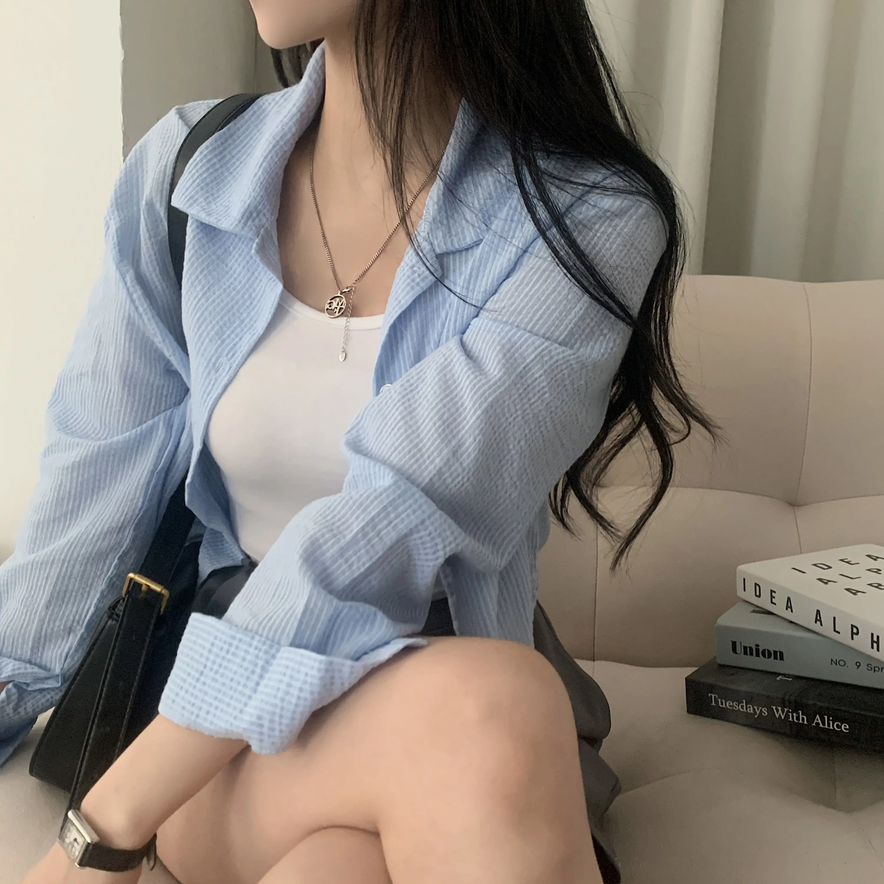 스트라이프 긴소매 셔츠 상세 이미지 26