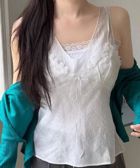 재고 있음 chic 한 부서 순수한 욕망 바람 레이스 레이스 캐미솔 여성