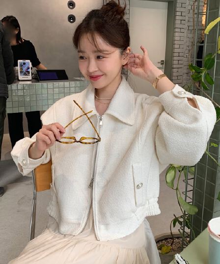 작은 샤넬 스타일 트위드 재킷 작은 외투 여성 빛 요리 한 패션 chic 명문 여성 숙녀