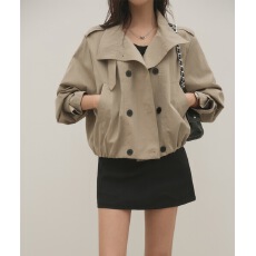 批发有货 chic <b class='q'>通勤</b>复古 短款风衣夹克衫外套女