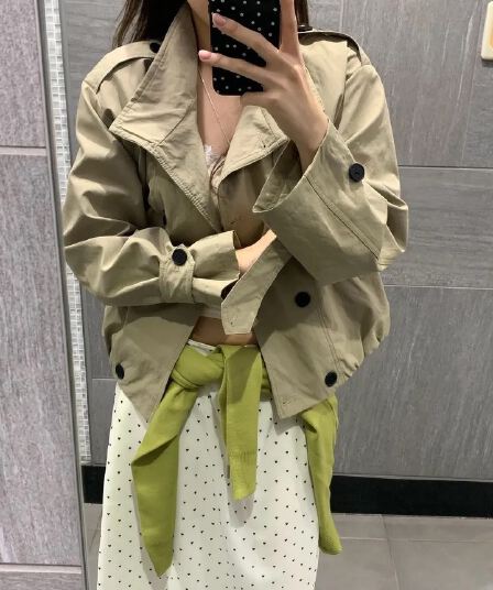 재고 있음 chic 한국 스타일 이중 버튼 재킷