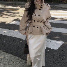批发已出货 26  chic 韩版双排扣绑带外套