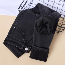 批发加绒牛仔裤女冬季2025年新款<b class='q'>秋</b>冬高腰显瘦加厚保暖紧身小脚铅笔裤