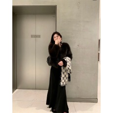 批发实拍实价  新款好成色摩卡棕色环保狐狸毛皮草上衣外套