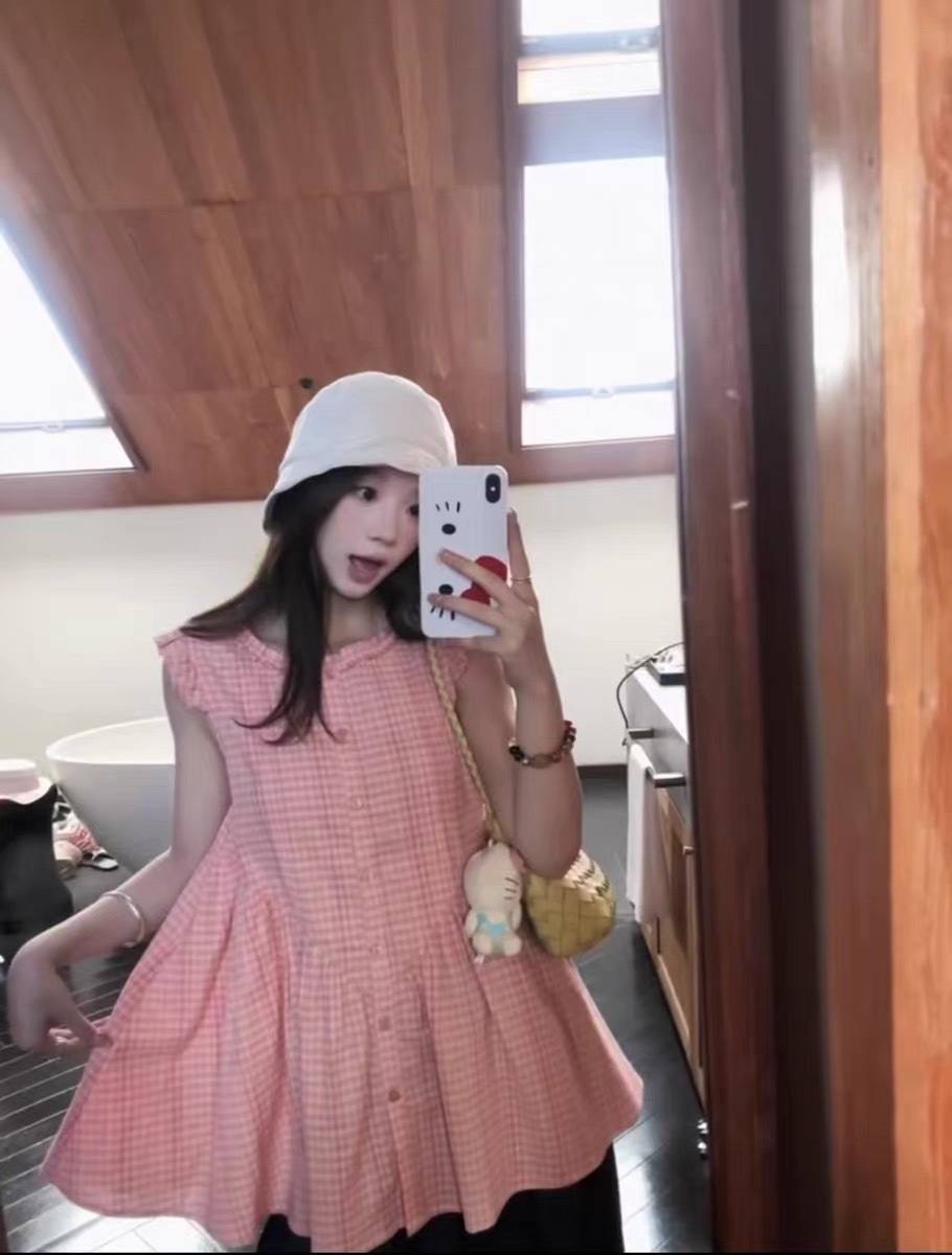 im ~까지 백분율 달콤한 차 무거운 작업 자카드 자수 작은 셔츠 여성 루즈핏 프릴 작은 날다 소매 셔츠