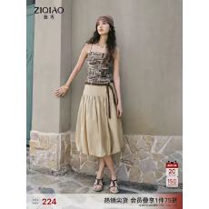 批发【<b class='q'>明星</b><b class='q'>同款</b>】自巧小个子设计感花苞半身裙女2026夏季新款中长裙子