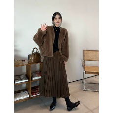 批发2026秋季新款<b class='q'>百褶</b>裙半身裙女小个子灰色裙子百搭a字裙黑色中长裙