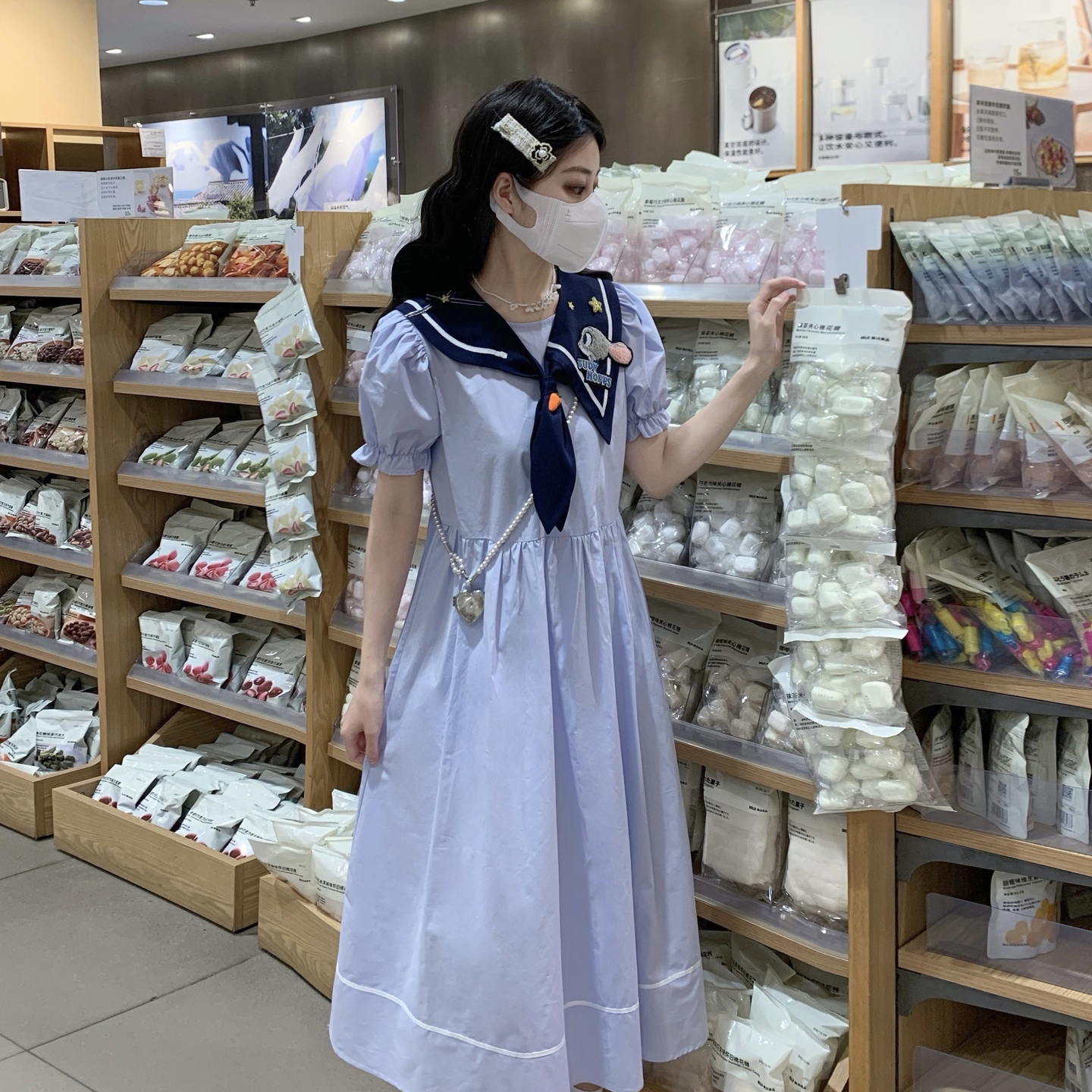 소녀 여름 드레스 드레스 2026 새로운 외국 가스 학생 착용 여름 학원 스타일 치마 소녀 대 어린이 공주 드레스