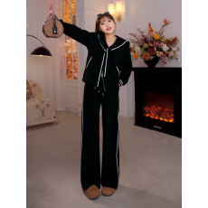 批发大码200斤休闲运动阔腿裤套装女胖mm<b class='q'>春</b>秋新款卫衣上衣女两件套ins