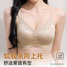 批发粉底液缎面油光蕾丝固定杯调整型防下垂上托<b class='q'>无</b><b class='q'>钢圈</b>内衣女<b class='q'>文胸</b>罩杯