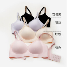批发山茶花<b class='q'>无</b>痕内衣女聚拢小胸防下垂<b class='q'>无</b><b class='q'>钢圈</b>字母细肩带舒适<b class='q'>文胸</b>运动风