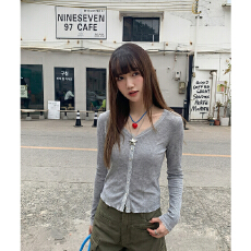 批发实拍实价#藏青色蕾丝长袖t恤女2026新款薄款防晒<b class='q'>罩衫</b>修身春季外套