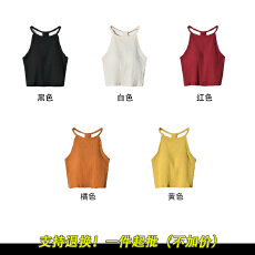 批发美背挂脖小<b class='q'>吊带</b>背心女内搭带胸垫文胸一体设计感外穿露背打底上衣