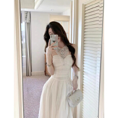 批发JustQin星河碎梦2025新款<b class='q'>夏装</b>星河长裙镶钻性感收腰<b class='q'>连衣裙</b>女