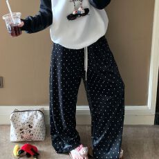 批发果子狸 2025秋冬新款单女海岛绒休闲宽松款长裤家居服