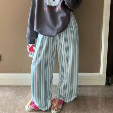 批发果子狸 2025秋冬新款单女海岛绒休闲宽松款长裤家居服