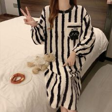 批发果子狸 2025 新款<b class='q'>冬</b>季 260g睡裙家居服长毛绒