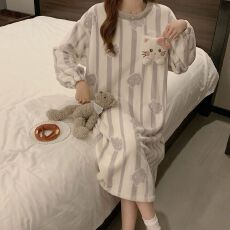 批发果子狸 2025 新款<b class='q'>冬</b>季 260g睡裙家居服长毛绒