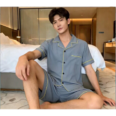 批发果子狸 夏季短袖短裤男士<b class='q'>睡衣</b>休闲简约<b class='q'>大码</b>云朵棉家居服套装