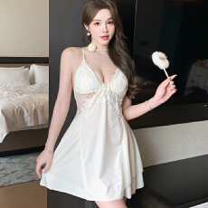 批发果子狸 性感睡衣女秋<b class='q'>冬</b>款金丝绒吊带睡裙蕾丝花边轻奢高级感带胸