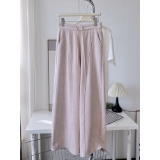 批发垂感慵懒灰色糯米绒直筒<b class='q'>裤</b>女士<b class='q'>韩版</b>加绒保暖束脚两穿休闲<b class='q'>裤</b>冬